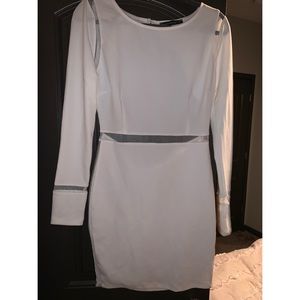 WHITE MESH BODYCON DRESS
